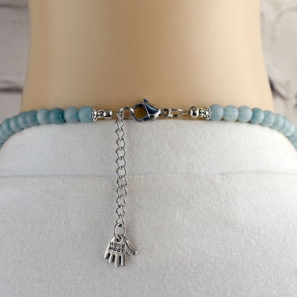 Larimar .925 Overlay Heart Necklace Set - Picture 3 of 5